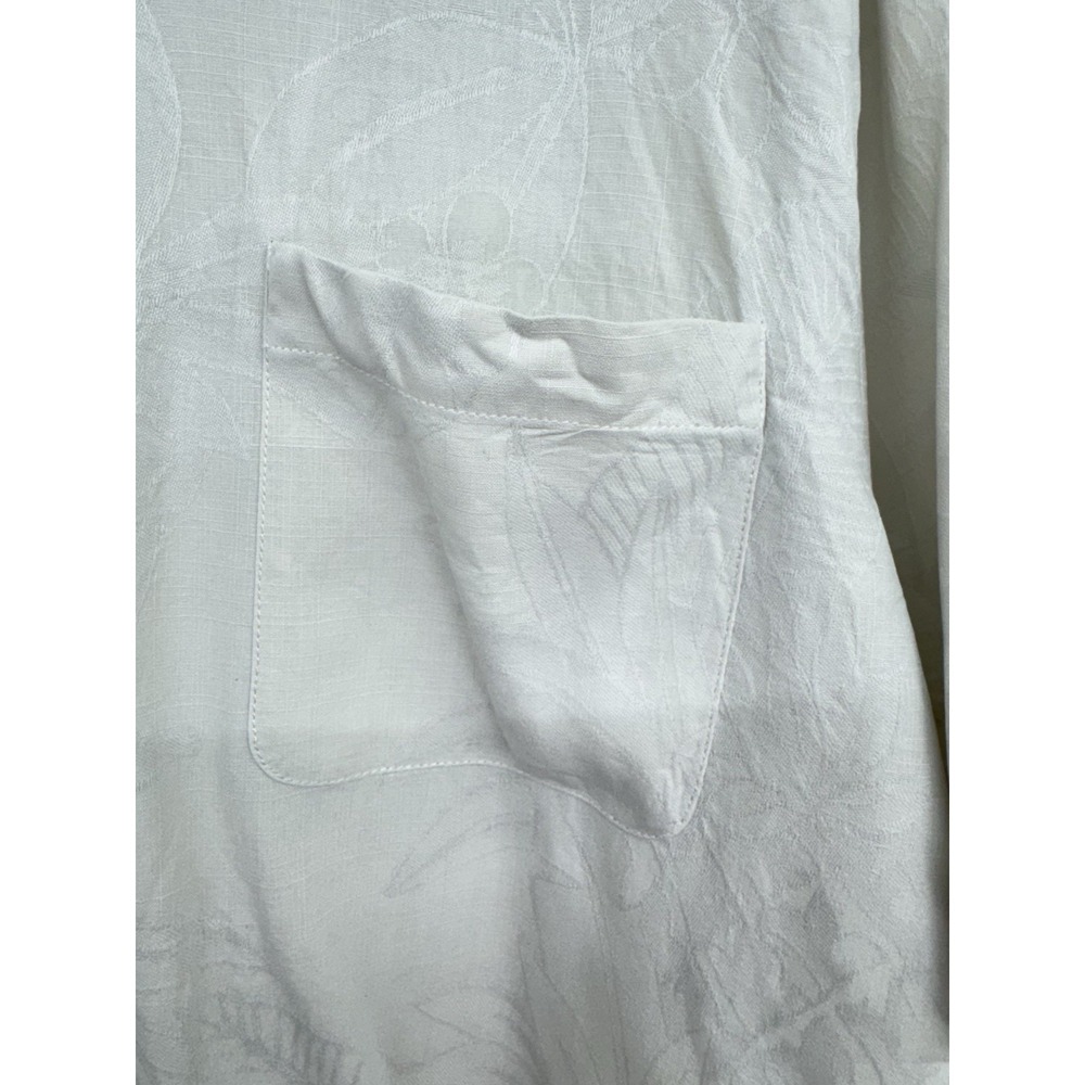 Tommy Bahama Button Up Shirt Size XLT Floral 100 Percent Silk Hawaiian Beige - Picture 4 of 9